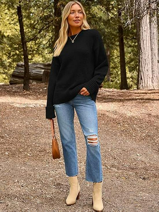 2025 Autumn/Winter European & American Street Style Loose Knit Pullover for Women