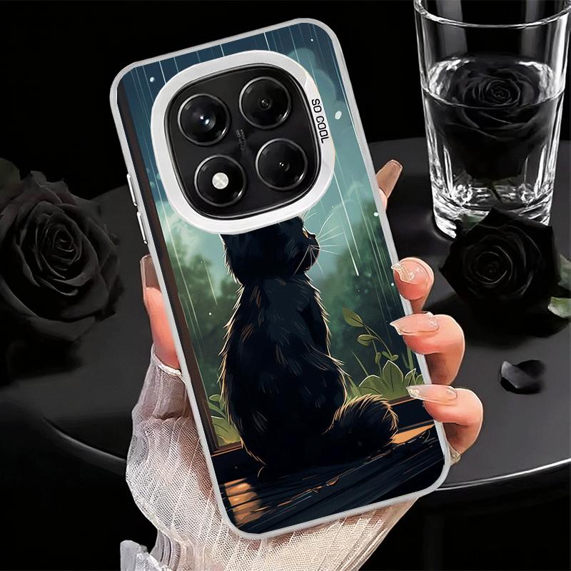 

Healing Sense Cat Rain Soft Phone Case for Xiaomi Redmi Note 13 14 15 Pro Plus 12S 12 11S 11 11T 10S 10 Shockproof Cover Back Sh Redmi Note 10 Pro 4G