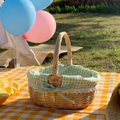 Handgeflochtener Weidenrattan Picknickkorb