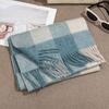 Scarf Korean Style Pure Wool Scarf Winter Wool Plaid Tassel Thickened Warm Scarf Couple Style