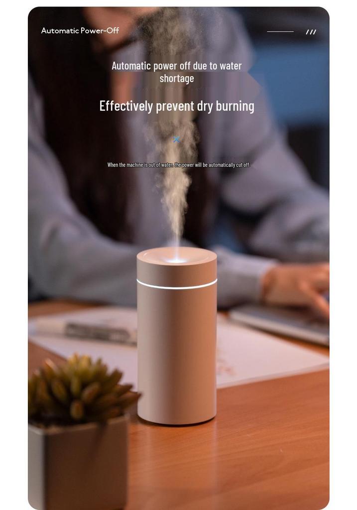 Portable Car Aromatherapy Diffuser with Seven-Color LED and USB Humidifier