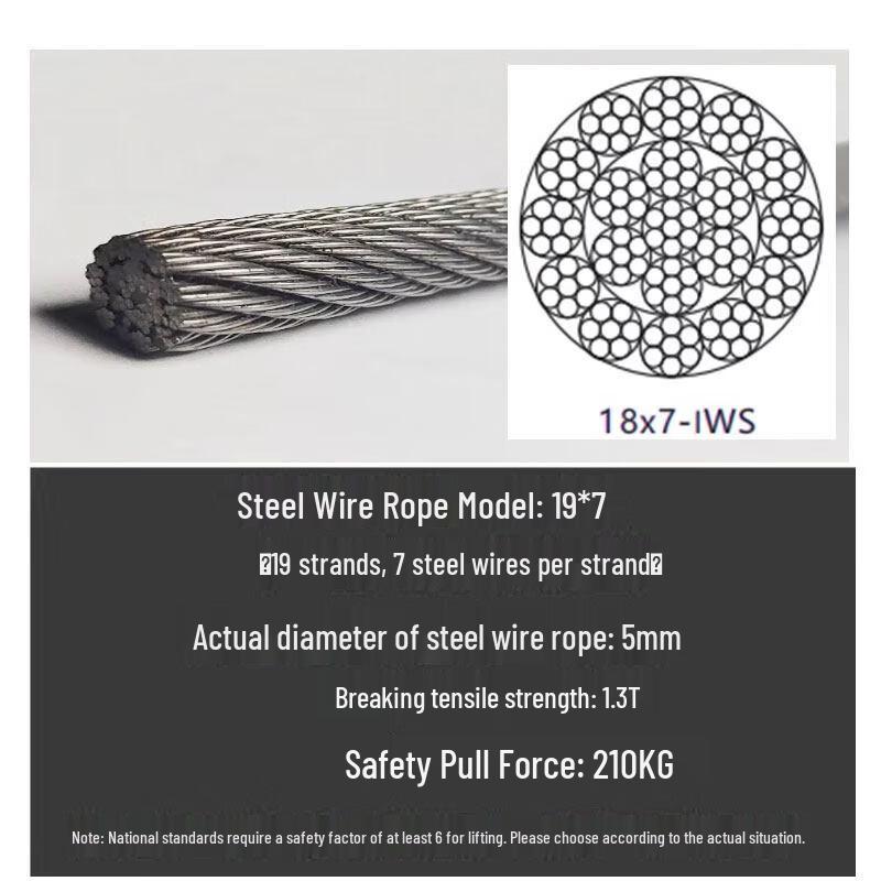 Jun Ding Ying Galvanized 19x7 5mm Hoist Wire Rope