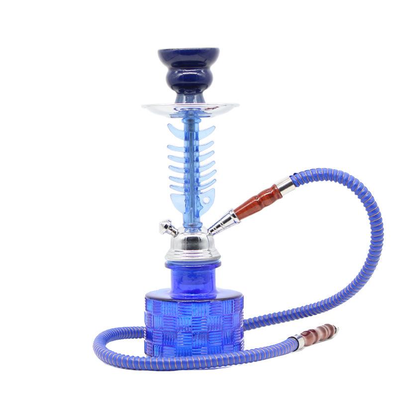 Double Tube Single Tube Small Size Minimalist Arabic Hookah Complete Set of Bar Metal Glass Hookah