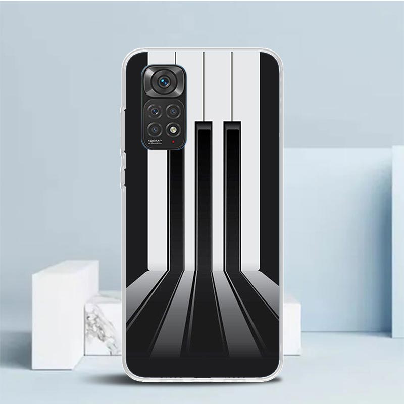 Music Piano Keyboard Phone Case For Xiaomi Redmi Note 15 14 14S 13 12S 12 Pro Plus 11S 11 11T 11E 10S 10 + Soft TPU Back Cover R