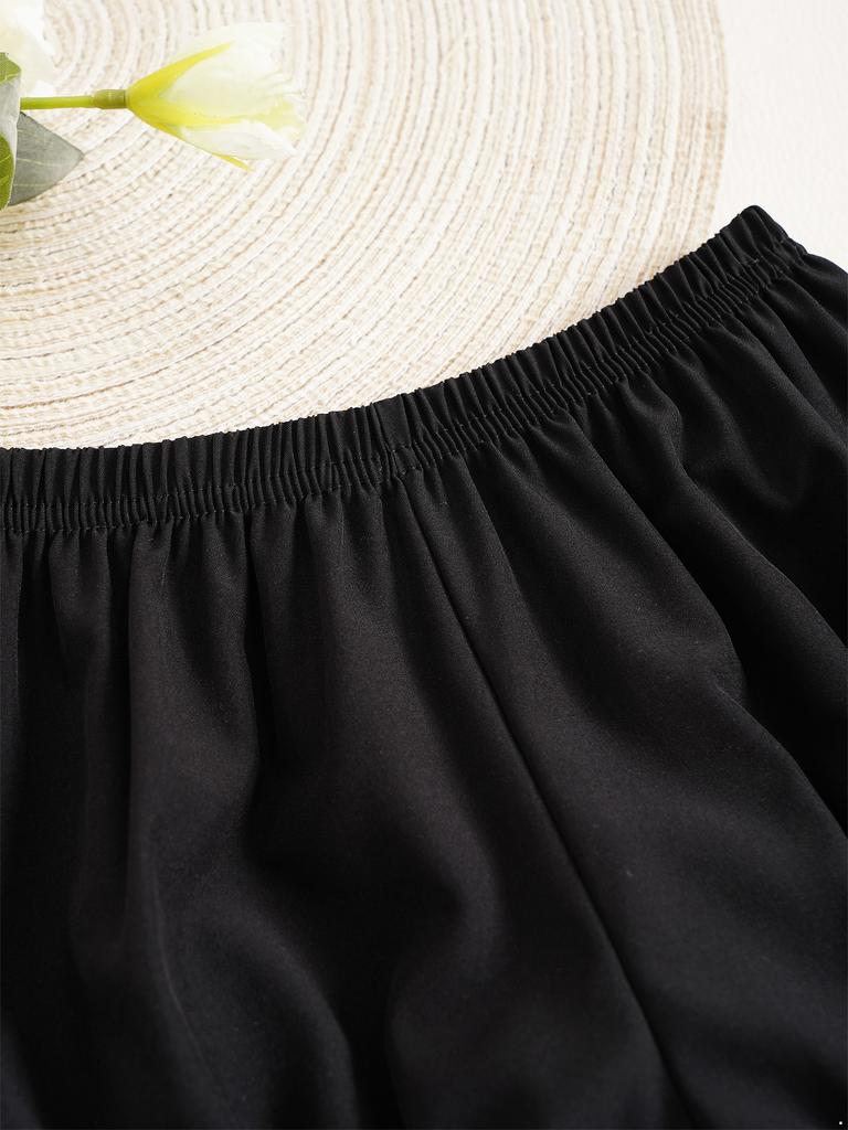 Crianças meninas bloomers pettipants cintura elástica shorts de abóbora verão cor sólida calças de segurança
