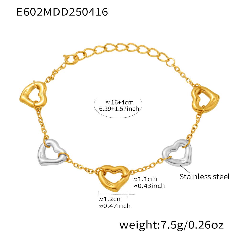 Qiong Yao French Luxury Hollow Heart Bracelet Plated In Real Gold