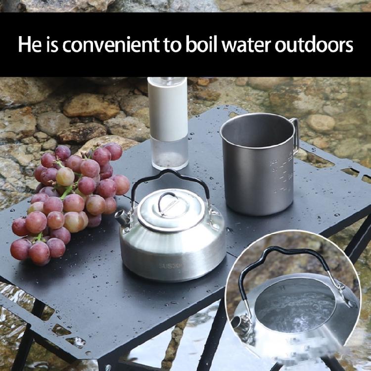 Outdoor Camping Coffee and Teas Kettles Portable Teapot Stainless Steels Camp Teas Coffee Pot Water Boilers for Picnics