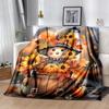 1pc Autumn Harvest Scarecrow Blanket Cartoon Throw for Home Decor, Gift Idea, All Seasons Use .G011