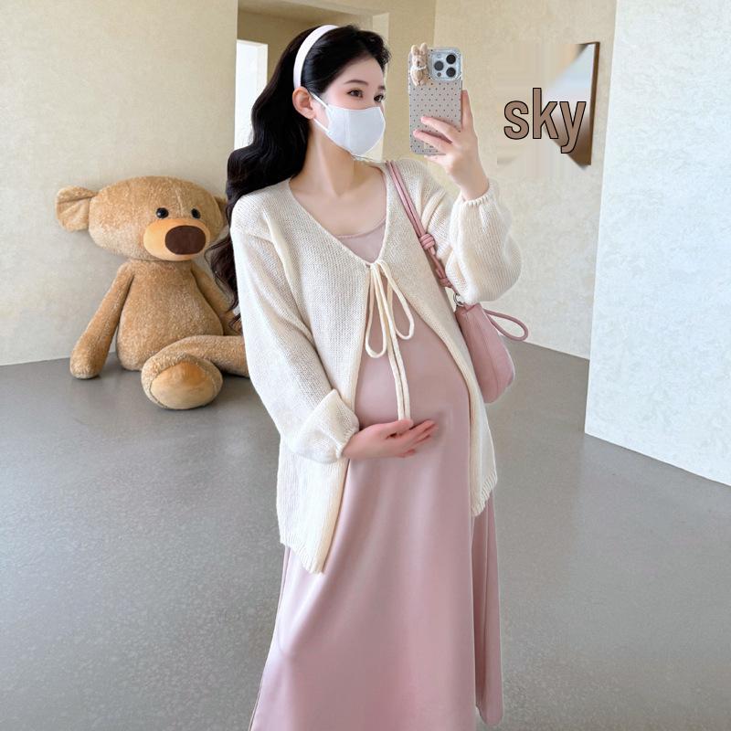 

2026 Spring Fashion Silky Satin Slip Dress & Cardigan Set 2XL