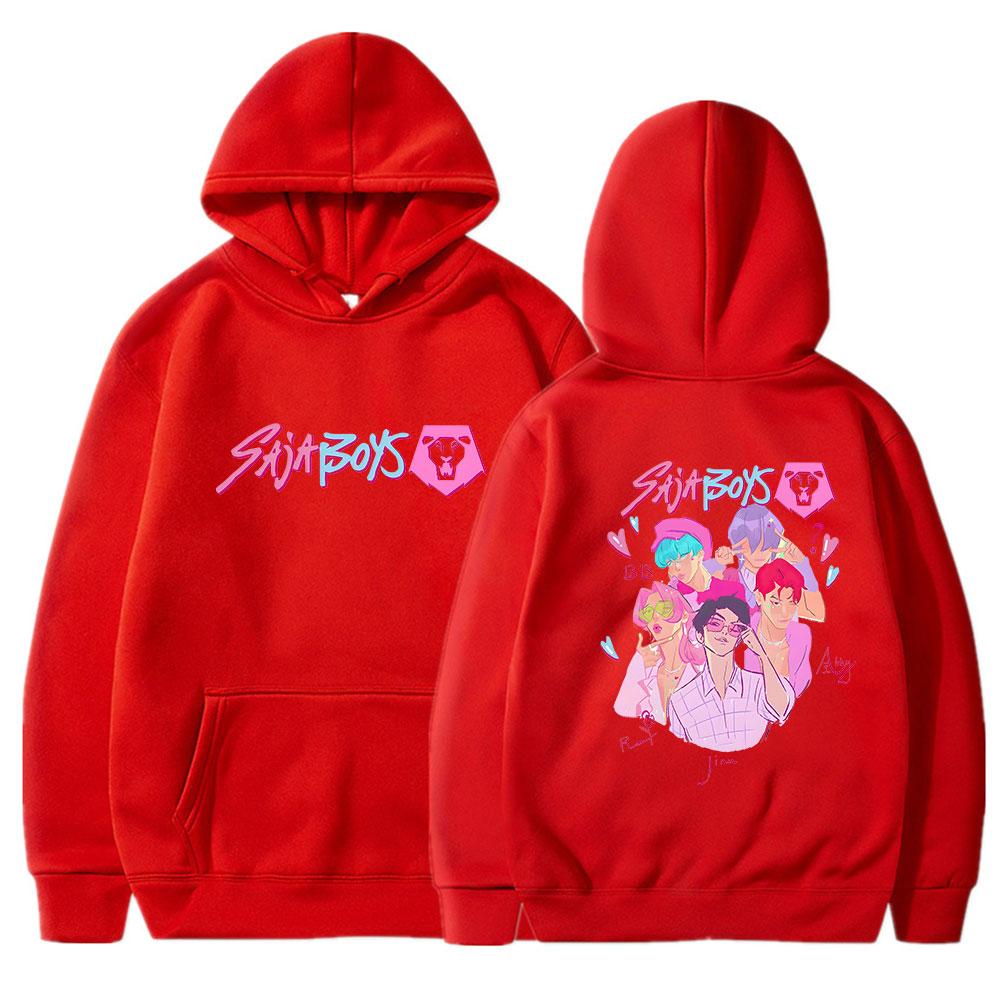 Men's Hooded Sweatshirt Kpop Demon Hunters Graphic Pullover Hoodie Street Fashion Sweatshirt Training Hoodie Warm Style