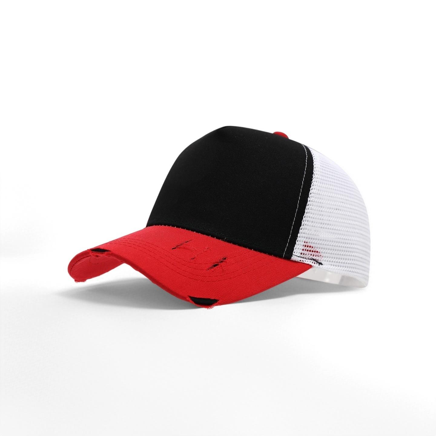 Bottcoola Hip-Hop Style Five-Panel Truckers Custom Logo Baseball Cap Mesh Color Blocking Unisex Adjustable Breathable Hat Adjustable
