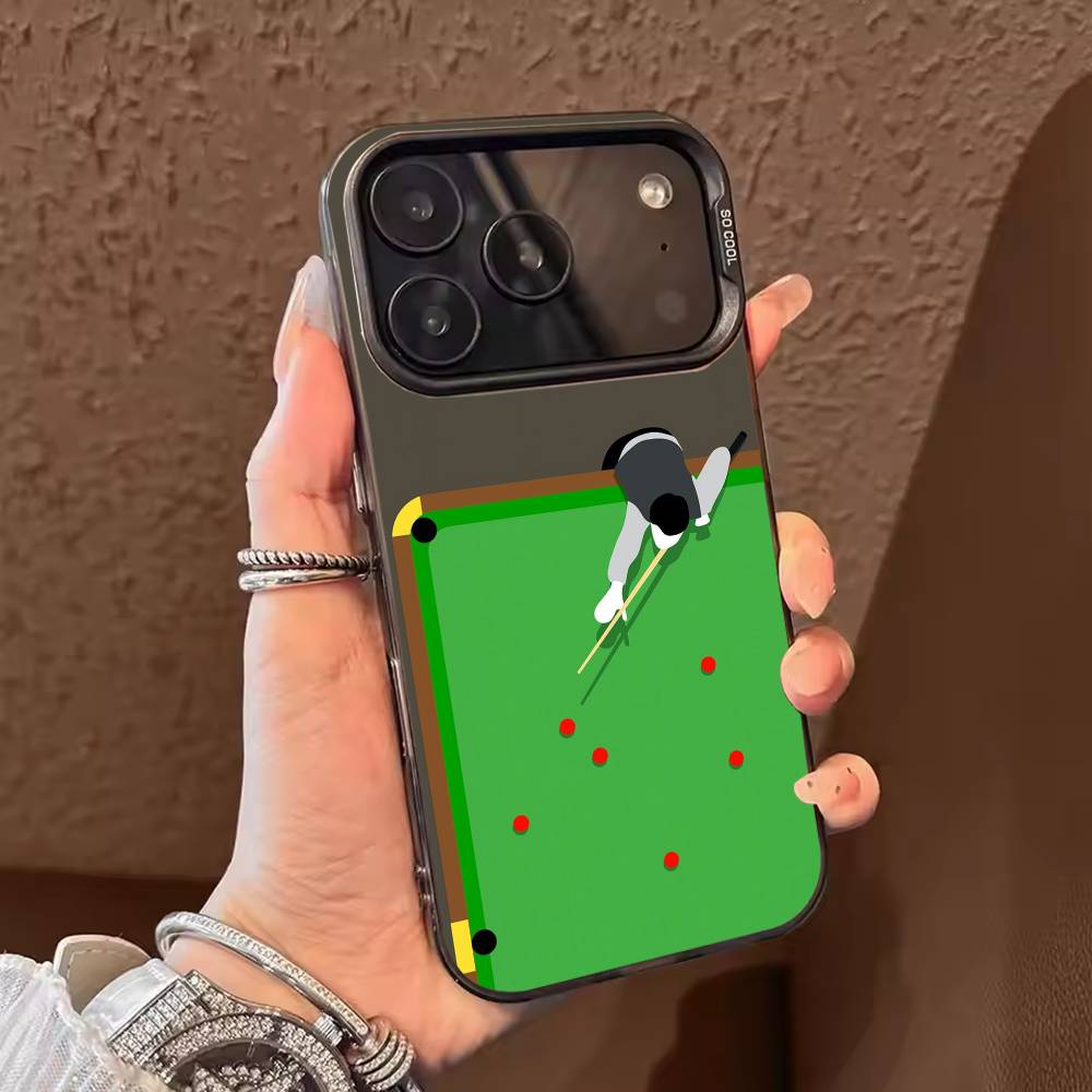 Billiards Snooker Phone Case Color Silver Shell For IPhone 17 16 15 14 13 12 11 Pro Max Plus