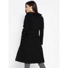 Elegant Midnight Affair: Women's Timeless Black Longline Overcoat