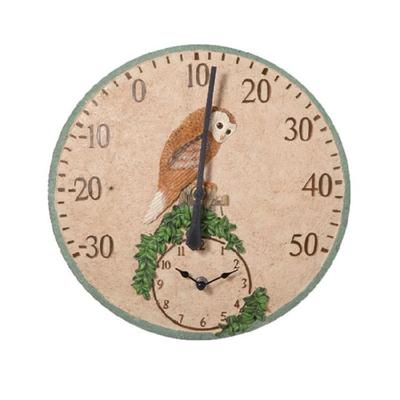 Außen- und Innenthermometer, Hängende Wandthermometer für Terrasse, Außenhof und Gartenuhr mit Thermometer