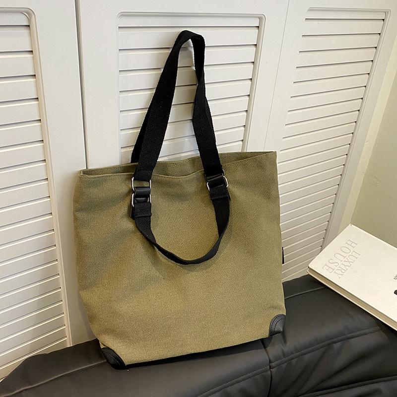 Japanese Style Canvas Tote: Versatile, Fashionable Shoulder Bag for College, Campus & Commuting