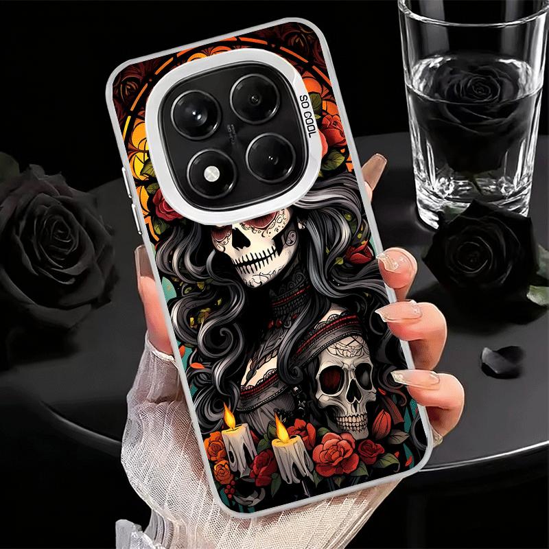 Catrina Beautiful Rose Girl Skull Shockproof Phone Case for Xiaomi Redmi Note 15 14 13 12 Pro Plus 11 11S 11T 5G Cover Anti Fall