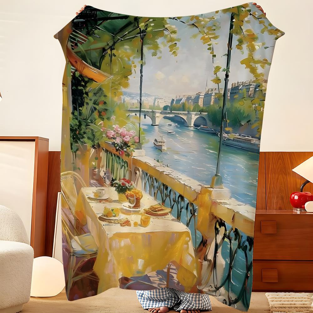 Artist P-Pierre B-Bonnard Throw Flannel Throw Blanket, Lightweight Cozy, Durable Washable cute Cool