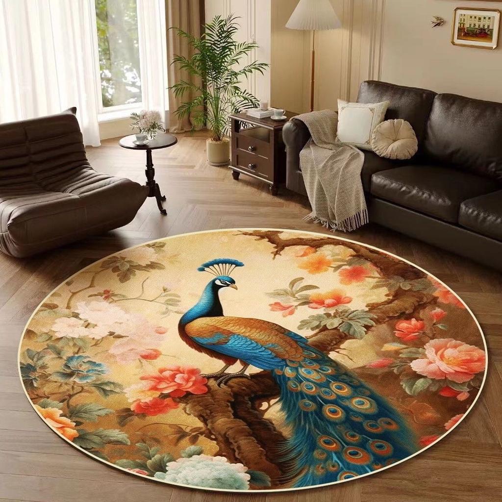 Covor rotund păun covor living acasă dormitor noptieră stil chinezesc studiu covor rotund chinezesc