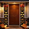 Party Atmosphere Decoration Halloween Porch Sign Banner, Pumpkin Ghost Awning Hanging Wall Supplies Door Decoration, Front Wreath Banner Yard