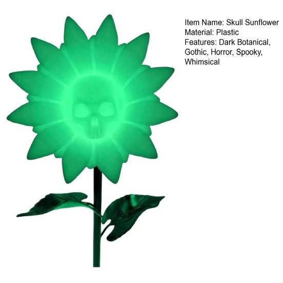 The Forbidden Sunflower Sculpture Gothic Skull Bloom Decor 3D Printed Macabre Art Halloween Ornament for Horror Home Party Decor