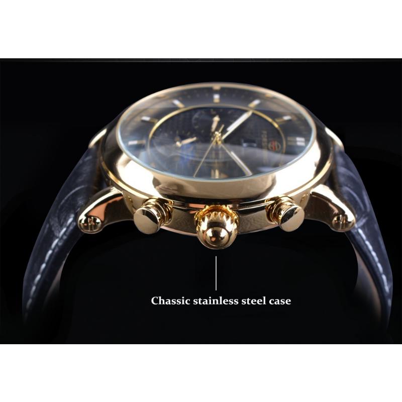 Forsining Herrenmode Freizeit Kalender Tourbillon Automatische Mechanische Uhr