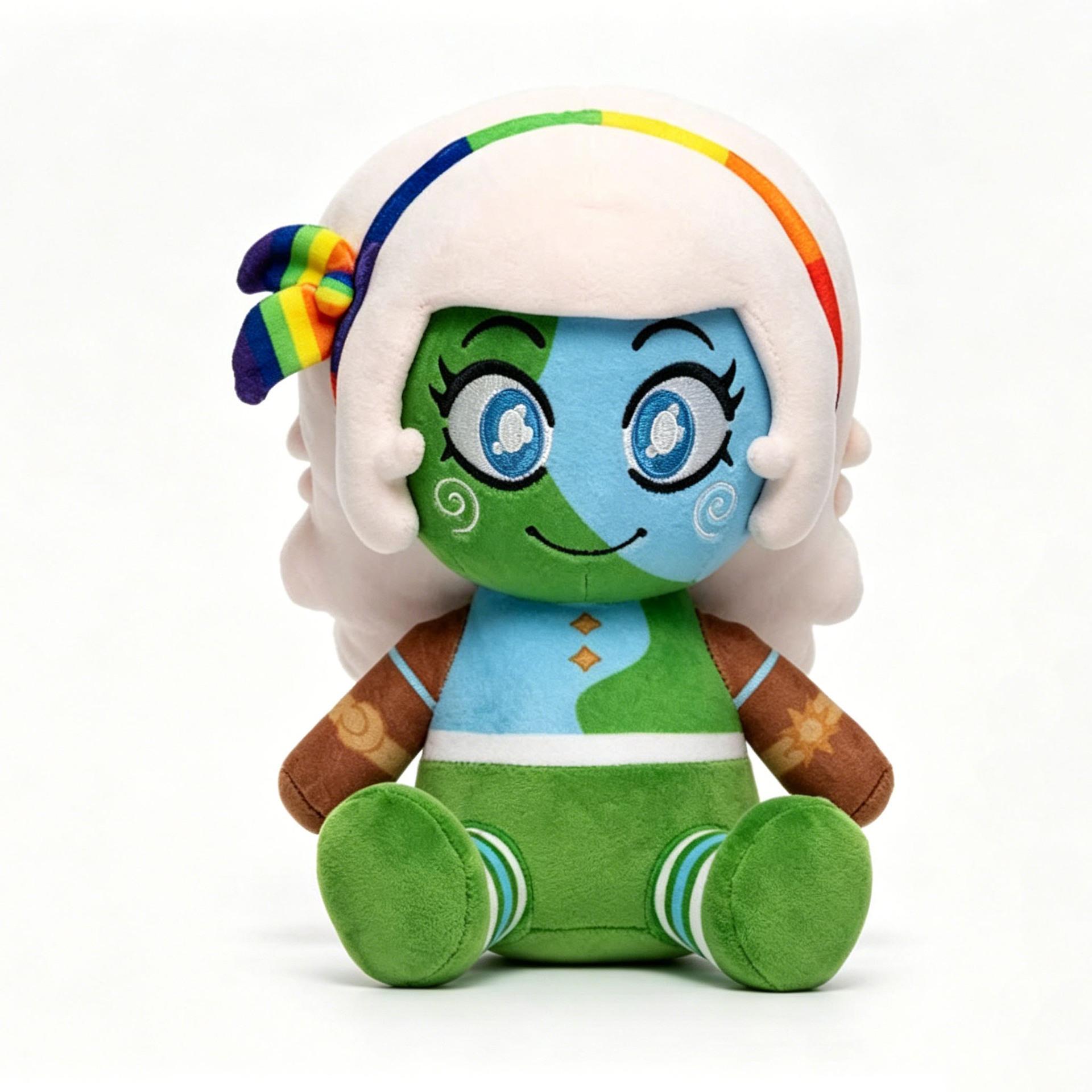 Earth-Chan Plüschtier Weiches Stofftier Planetenmädchen Puppe Blaue Grüne Haare Kawaii Umweltschutz Maskottchen Sammlerstück Geschenk Für Fans