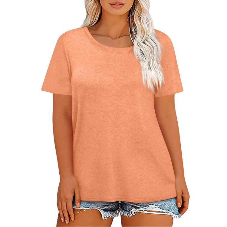 Women s Plus Size Loose Fit Short Sleeve Casual Fashionable Top L