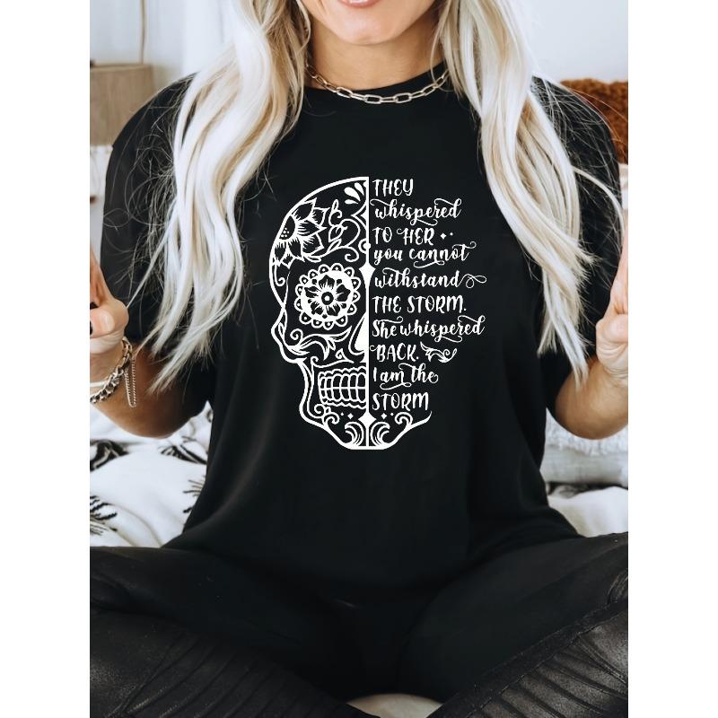 Half Skull Portrait T-shirt, Interesting Gift T-shirt S чёрный