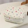 Cute Small Makeup Pouch Bow/Floral Quilted Cosmetic Organizer for Travel Daily Puffy Cotton Toiletry Pencil Purse with Zipper for Women Girls
