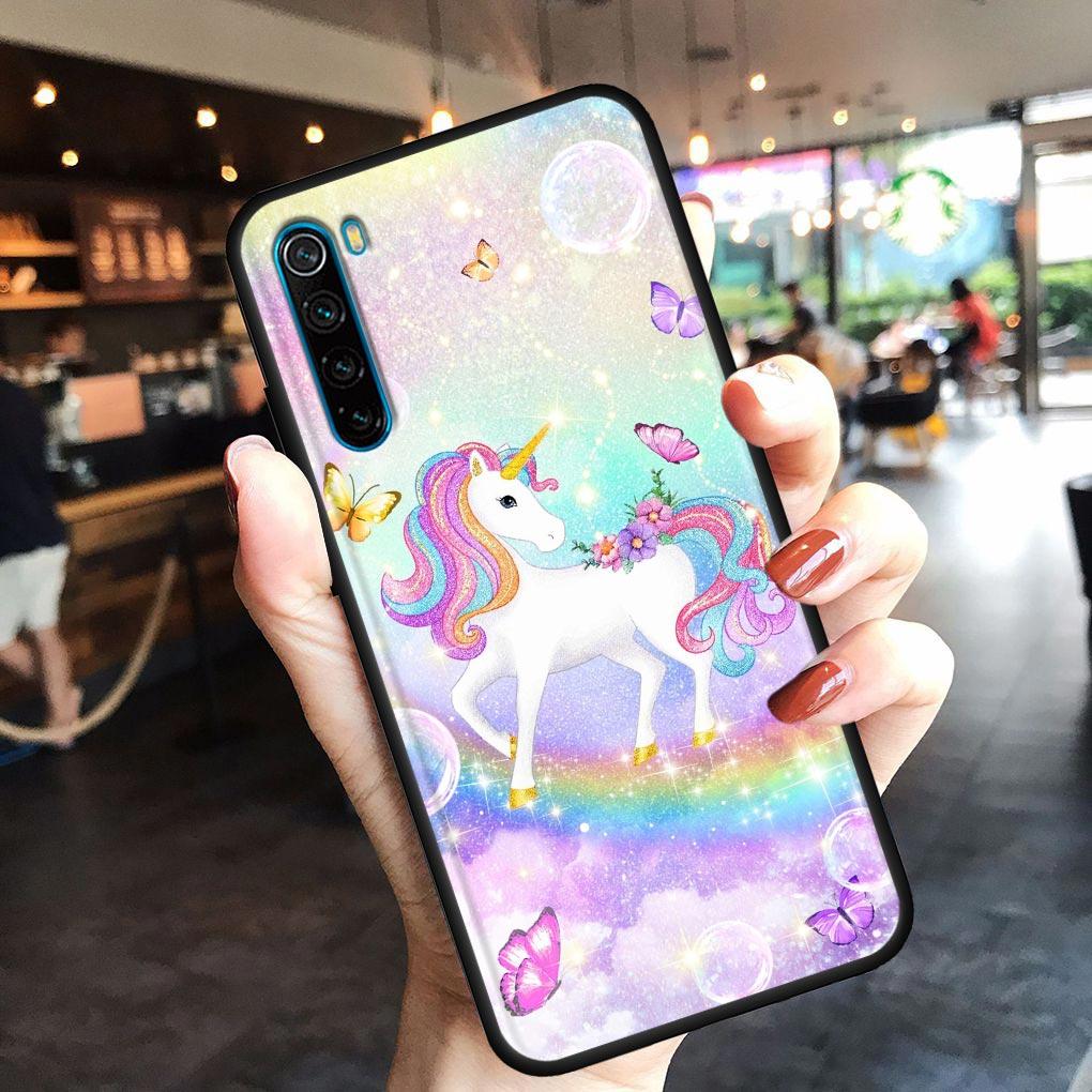 Cute Cartoon Rainbow Unicorn Animal Phone Case For Xiaomi Redmi 9 9C NFC 9T 10 10C 6 8 A K40 K50 Pro Plus Soft Shell Cover Cases