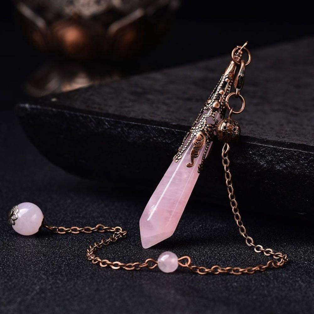 Energy Natural Crystal Pendulums Hexagon Cone Witch Spiritual Pendulos Jewelry Gift