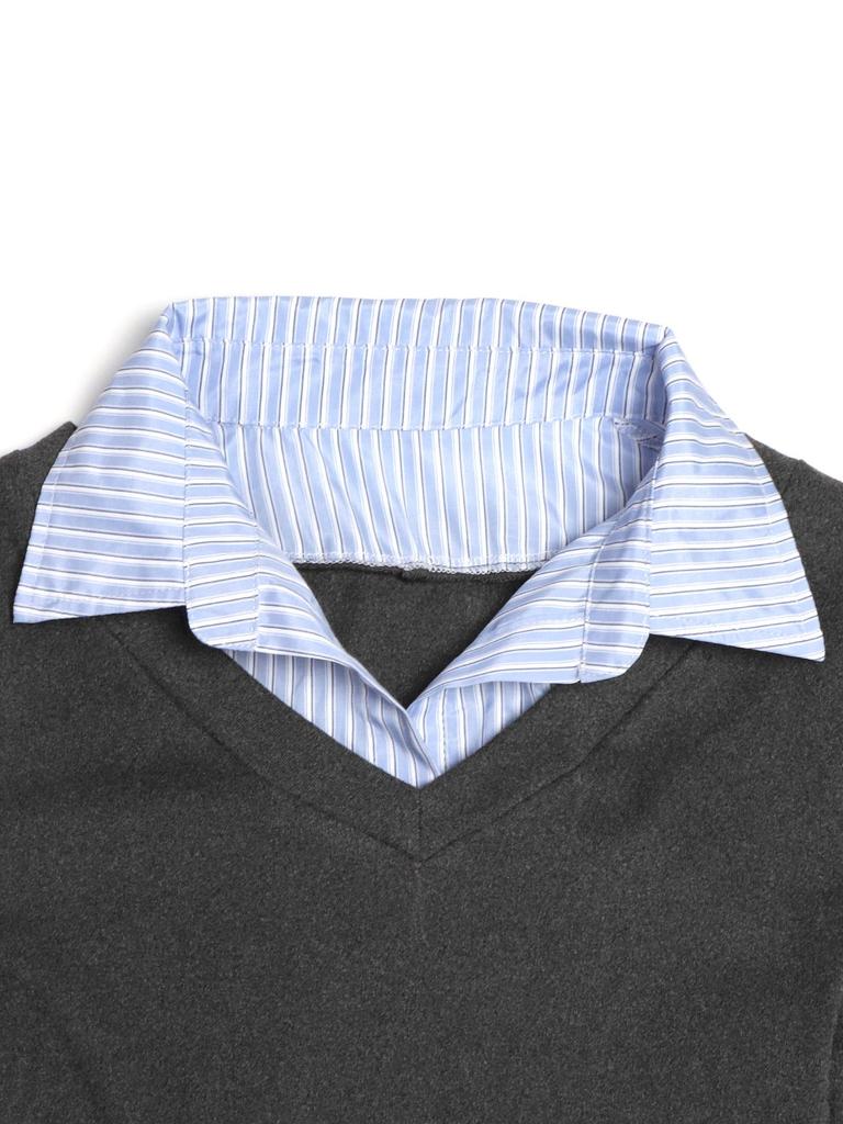 Women's Long-Sleeve Two-in-One Fashion Shirt