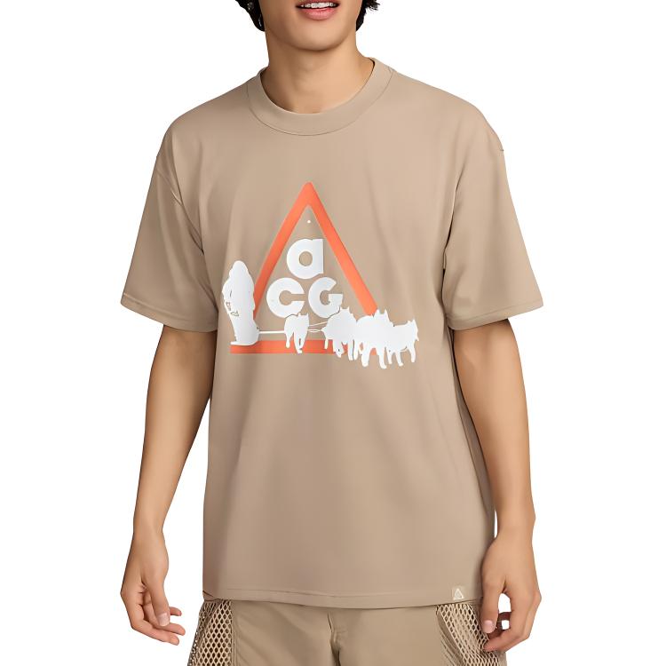 

Nike ACG Series Pattern Print Moisture-Wicking Breathable Short Sleeve T-Shirt Men Tops Khaki FZ5278247 S