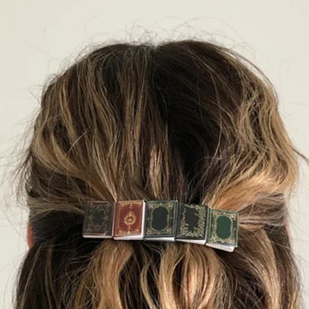 Cute Mini Book Hairclip for Girls Women French Style Side Clip Duckbill Clip Vintage Bobby Pins Teens Hair Shaping Tool