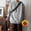 Unisex Wine Red Thick Warm Round Neck Long Sleeve Hoodie