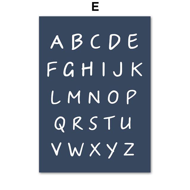 Cartoon Anzahl Alphabet Regenbogen Wolke Bär Wand Kunst Leinwand Malerei Nordic Poster Und Drucke Wand Bilder Für Kinder Zimmer Dekor