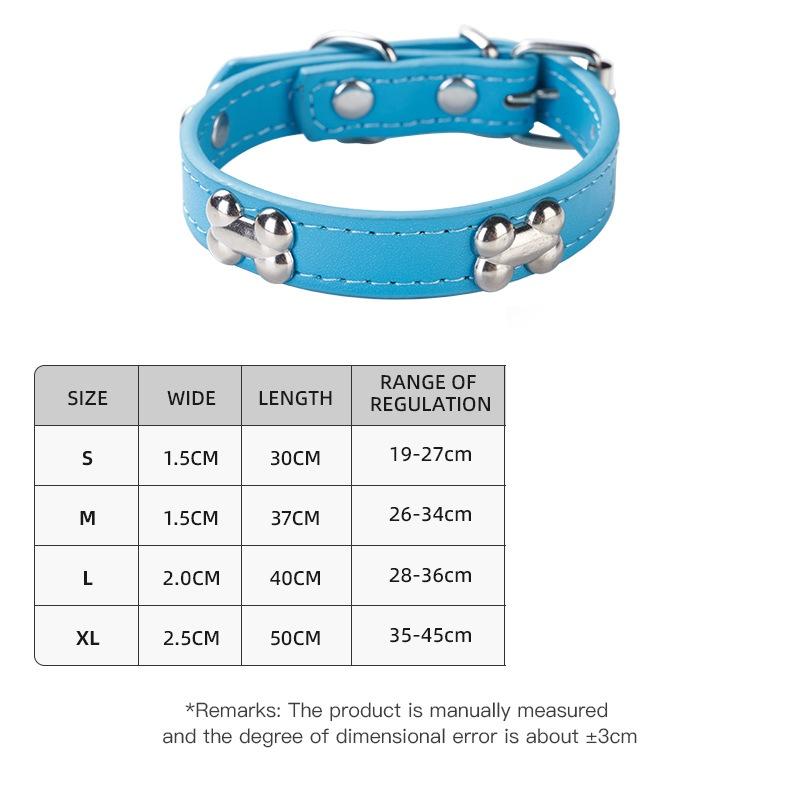 Adjustable Pet Collar Bone Accessory Dog PU Leather Traction Rope Popular Dog Collar