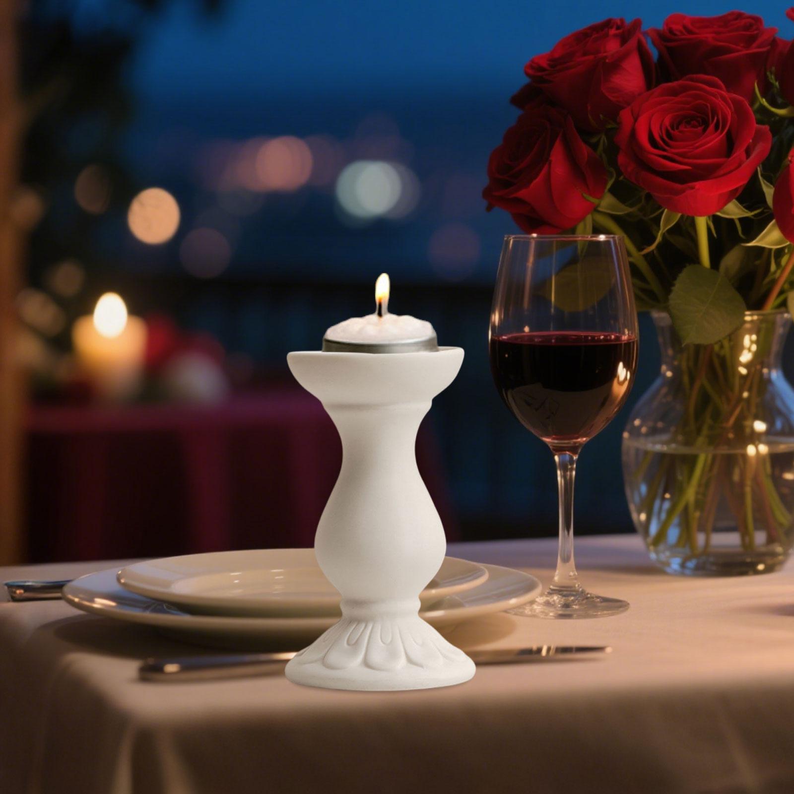 Керамический подсвечник в стиле бохо, геометрический современный подсвечник, художественный centerpiece для стола, для домашнего декора и в подарок белый