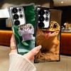 Lizards Geckos Cute Pet Plating Phone Case For Samsung Galaxy S24 S25 FE S26 Edge S23 Ultra S22 S21 Plus S20 Anti-Fall Airabag C