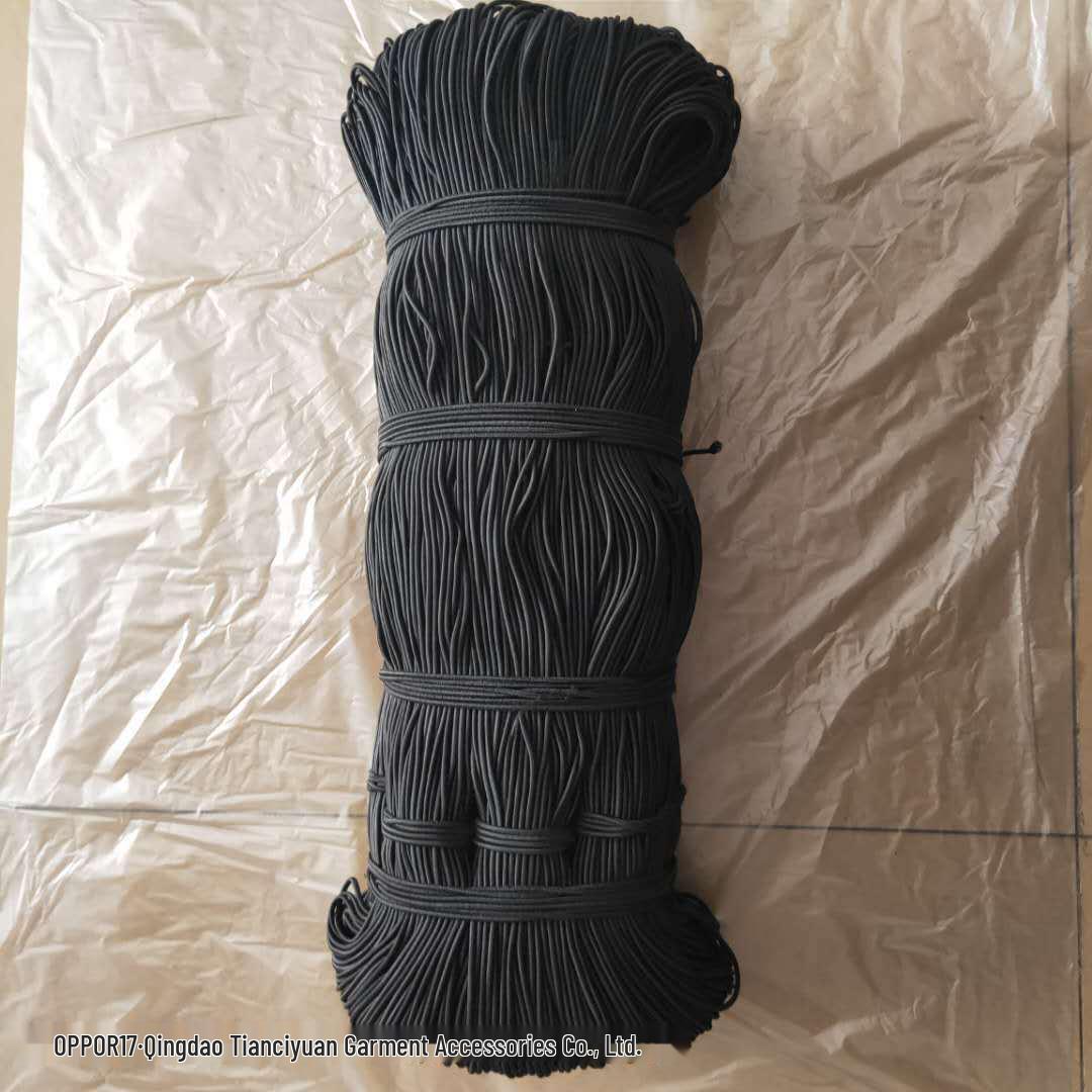 Round Elastic Latex Cord - Rubber Band Rope 1,0 мм черный
