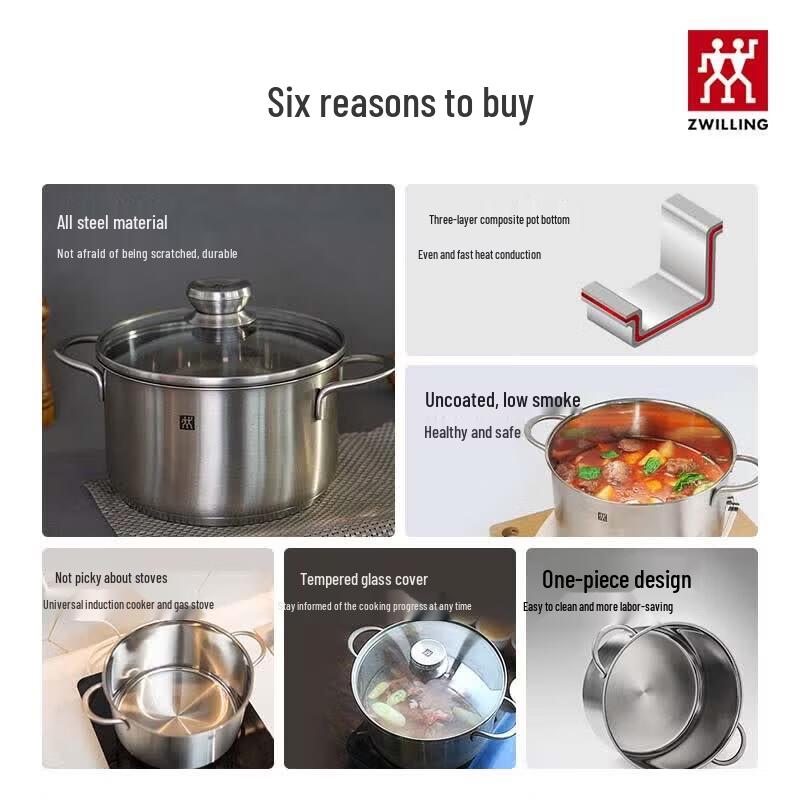 ZWILLING TWIN Nova III 20cm Shallow Stock Pot