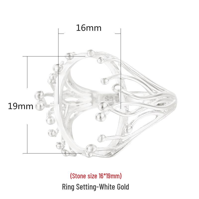 

Оправа для женского кольца из стерлингового серебра овальной формы для камня из янтаря/красного агата (16x20 мм) Adjustable
