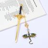 Fantasy Dragon Sword Bookmarks Gothic Reading Accessories Bag Pendant for Dragon Lovers Readers