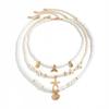 Set of 3pcs Ocean Charm Necklaces Girls Pendant Clavicle Chain with Delicate Beads And Unique Details for Stylish Women