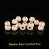 DIY Handmade Large Hole Wooden Beads with Drawstring Bag - Round Loose Beads for Accessories & Beading
