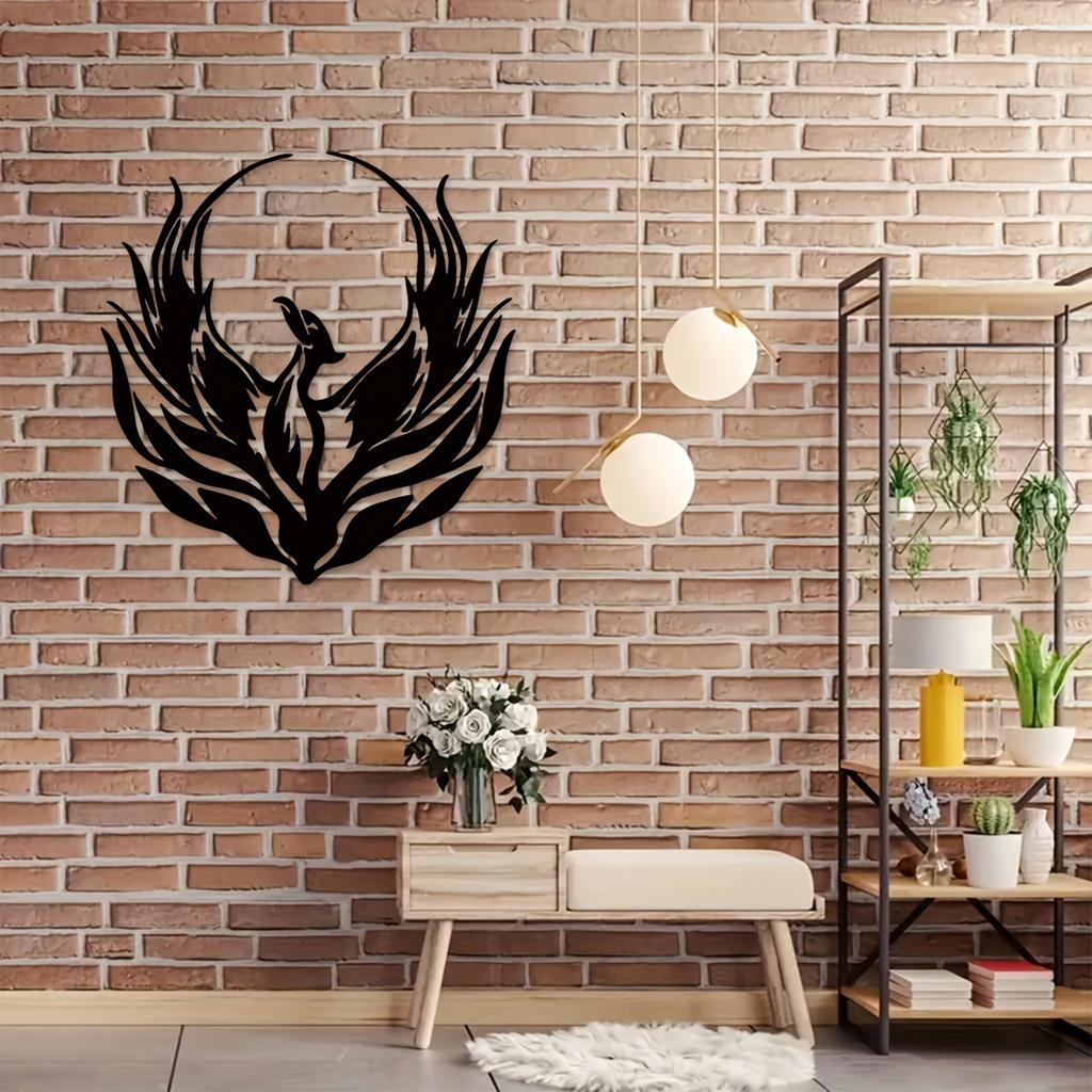 1pc Modern Phoenix Metal Wall Art Decor Home Gift Indoor Unique Halloween Christmas New Year