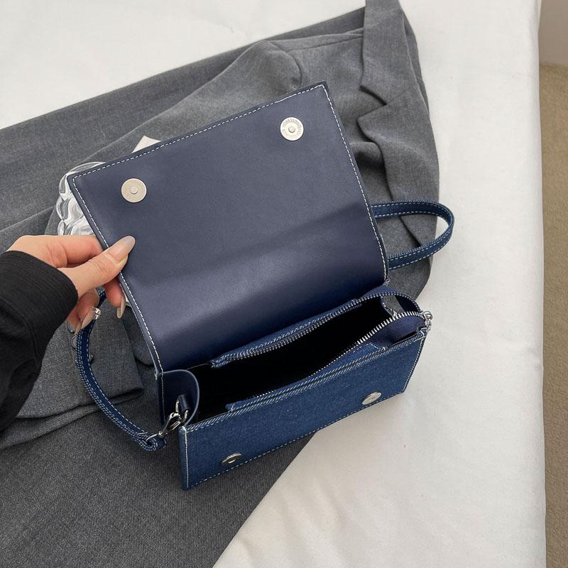 Denim Handbag Women's Crossbody Bag Fashionable Shoulder Commuter Small Square Bag