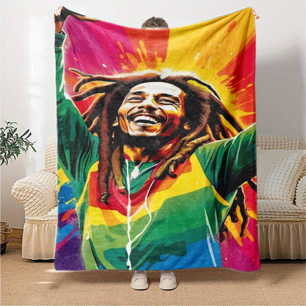 Bob Marley Blanket Soft Warm Cozy Great for Bed Couch Office Chair for All Seasons Modern Perfect Gift for Relatives and Friends