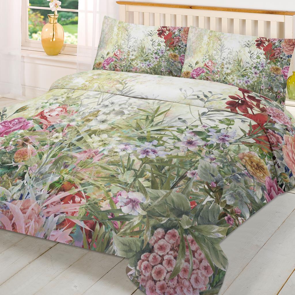 Rose Flower Abstract Duvet Cover With Pillow Case Custom 3pcs Bedding Set Quilt Cover Double Bed Home Textile