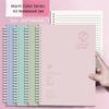 4Pcs Paper Spiral Notebook 60Sheets Loose Leaf Notebook Simple Coil Notebook  Art Style